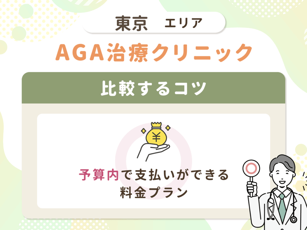 【東京都内のAGA比較】予算内で支払いができる料金プラン