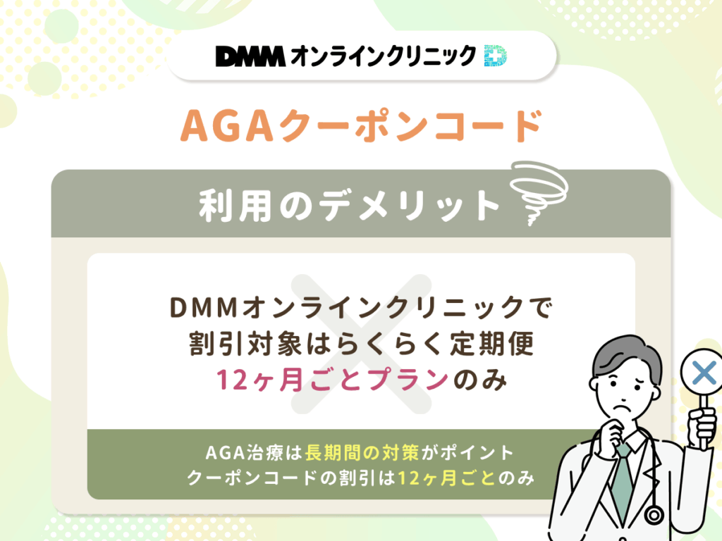 DMMオンラインクリニックで割引対象はらくらく定期便12ヶ月ごとプランのみ